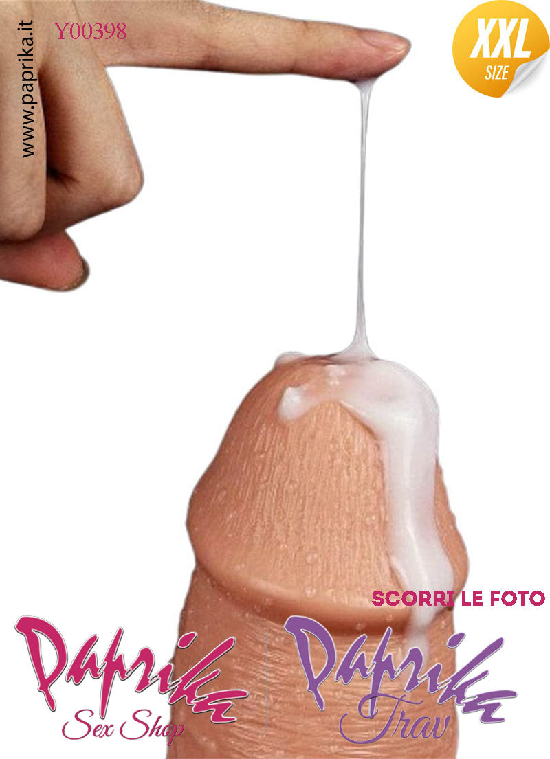 Dildo XXL Unisex Pvc Flessibile Ventosa Vibrante 10 Velocità 25 cm Ø 60