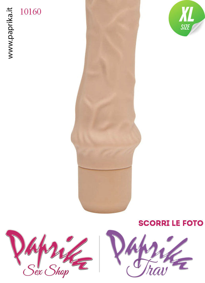 Vibratore Silicone Vellutato Naturale Venature Velocità Regolabili 21 cm Ø 55 Pile