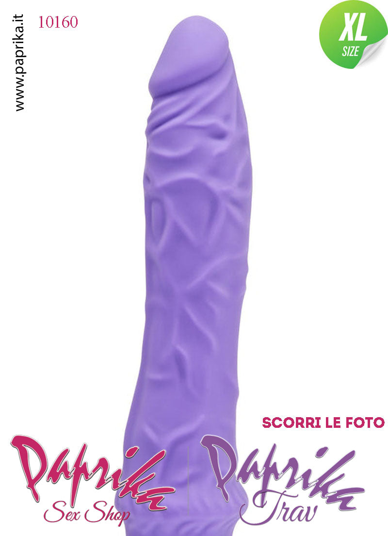 Vibratore Silicone Vellutato Viola Venature Velocità Regolabili 21 cm Ø 55 Pile