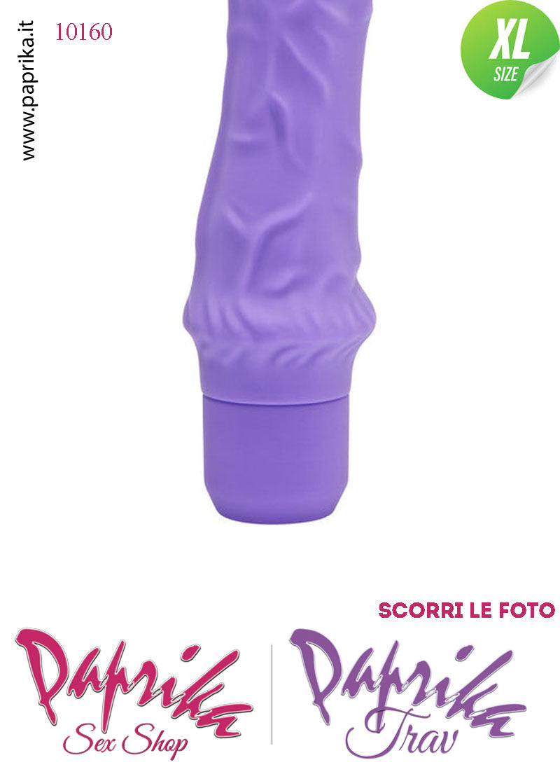 Vibratore Silicone Vellutato Viola Venature Velocità Regolabili 21 cm Ø 55 Pile