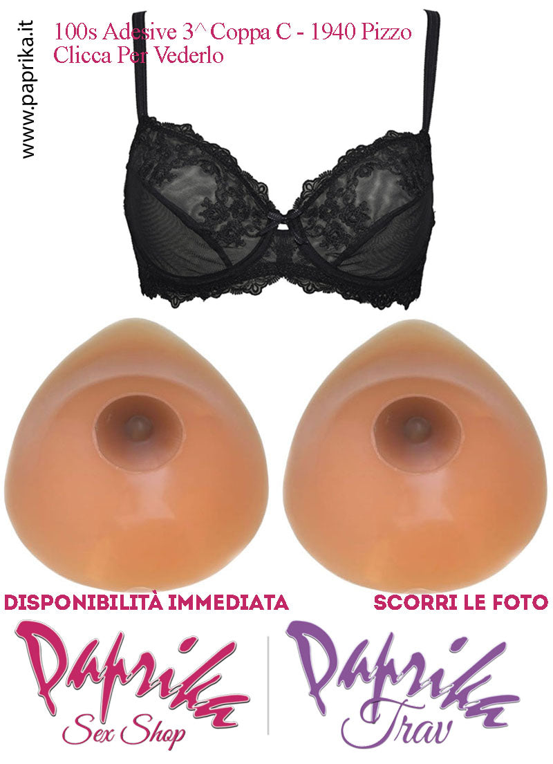 Set Seni Silicone Adesivi Goccia Capezzolo Scuro Adesivo 3^ Coppa C Reggiseno Pizzo