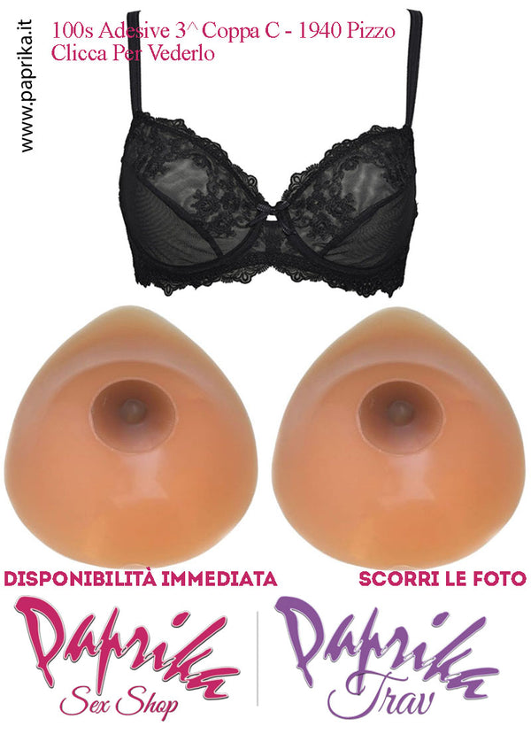 Set Seni Silicone Adesivi Goccia Capezzolo Scuro Adesivo 3^ Coppa C Reggiseno Pizzo