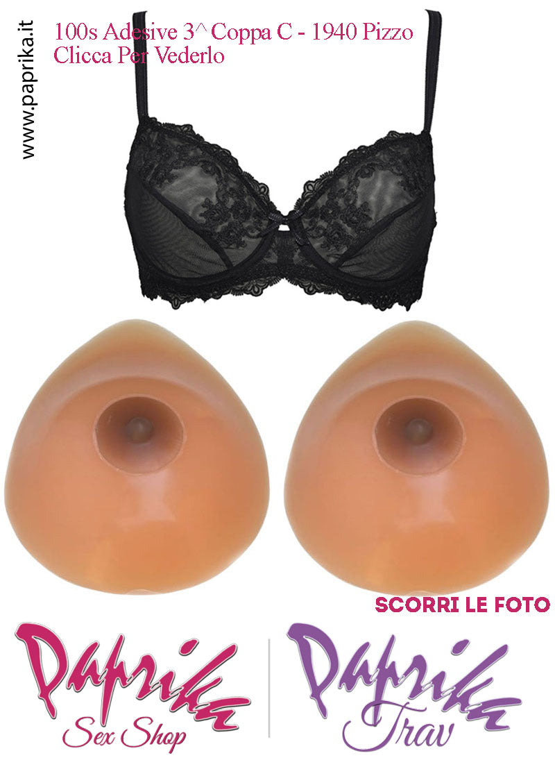 Set Seni Silicone Adesivi Goccia Capezzolo Scuro Adesivo 3^ Coppa C Reggiseno Pizzo