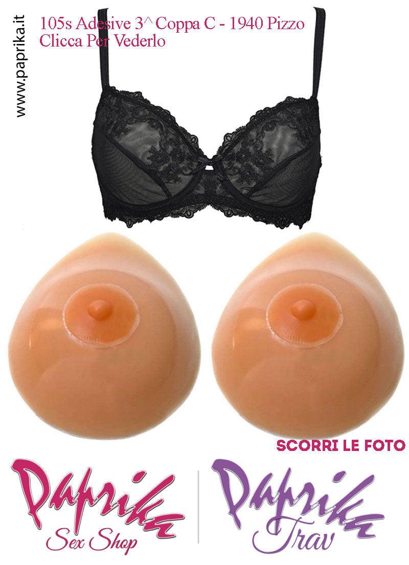 Set Seni Silicone Adesivi Goccia Capezzolo Chiaro Adesivo 3^ Coppa C Reggiseno Pizzo