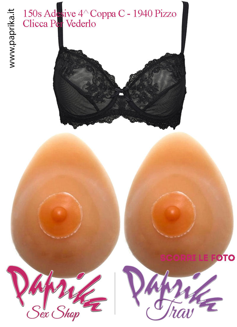 Set Seni Silicone Adesivi Goccia Capezzolo Chiaro Adesivo 4^ Coppa C Reggiseno Pizzo