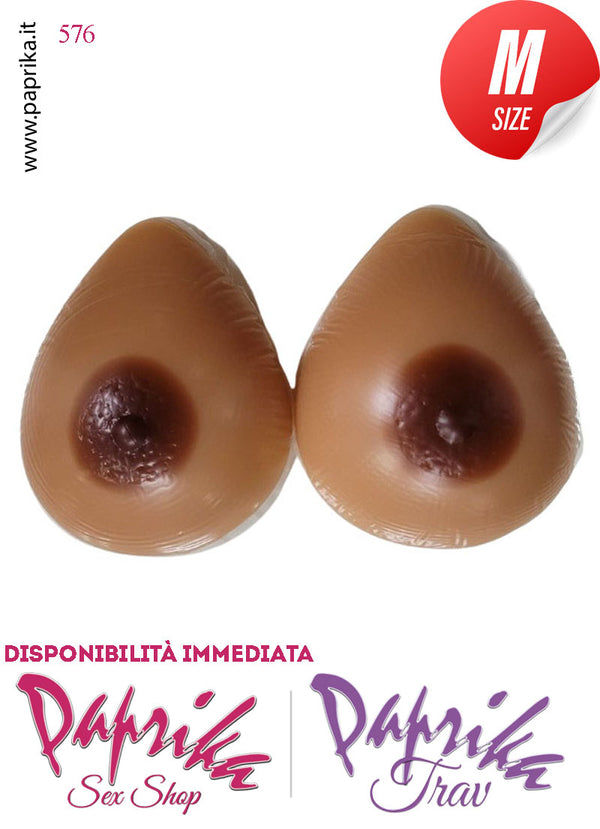 Seni Silicone Goccia Colore Naturale Capezzolo Scuro 3^ Misura Medium