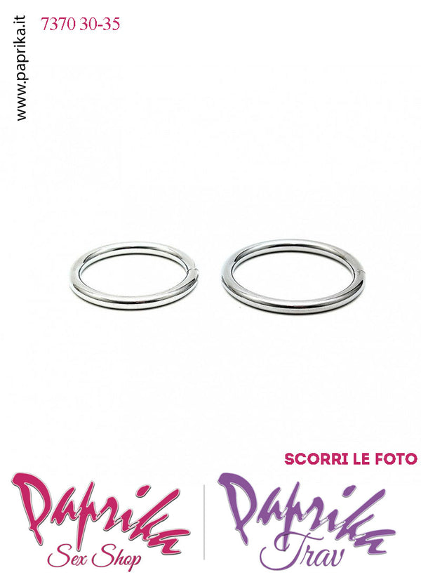 Due Anelli Metallo Ricambio Mutanda Strap-On Indossabile Ø 30-35 mm