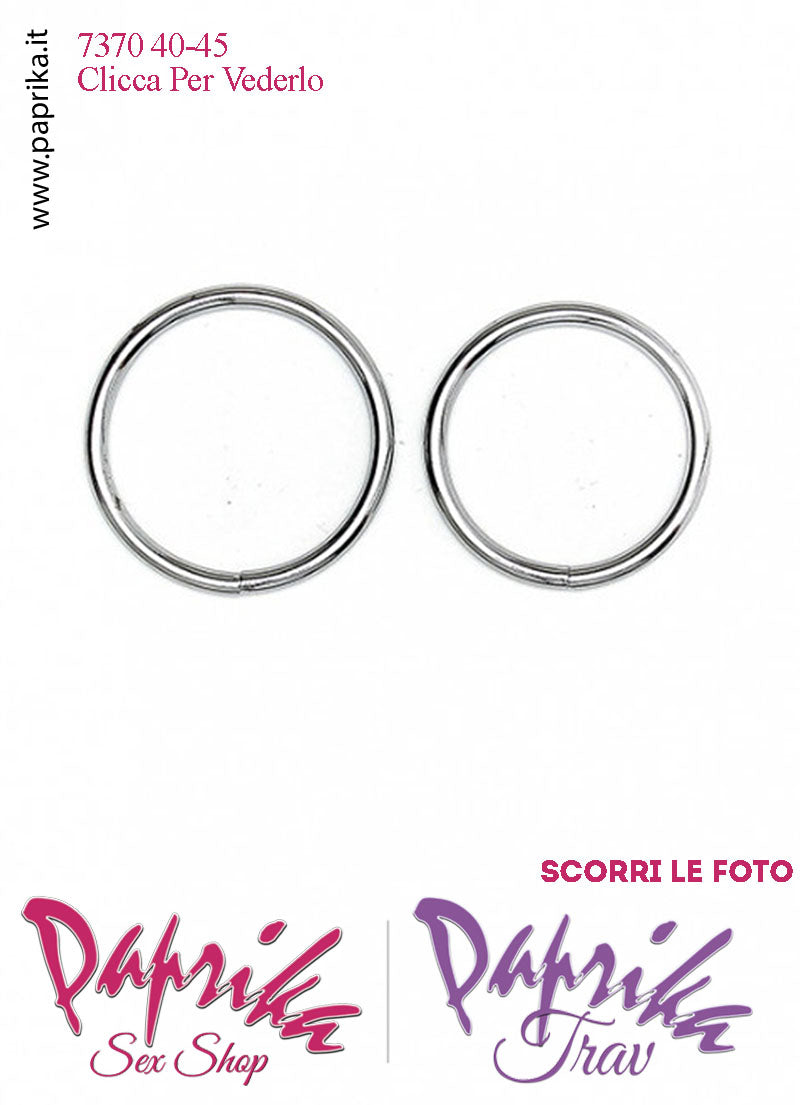 Due Anelli Metallo Ricambio Mutanda Strap-On Indossabile Ø 40-45 mm