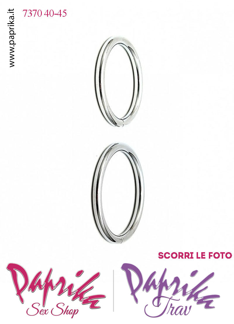 Due Anelli Metallo Ricambio Mutanda Strap-On Indossabile Ø 40-45 mm
