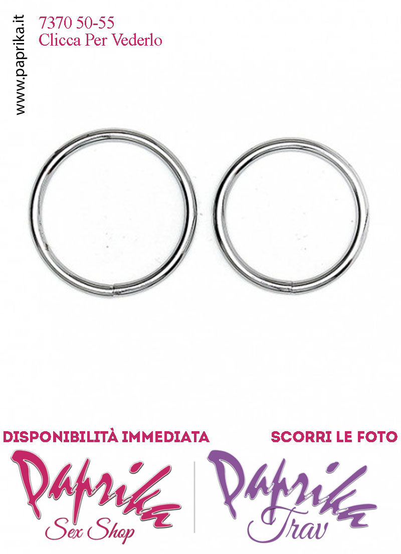 Due Anelli Metallo Ricambio Mutanda Strap-On Indossabile Ø 50-55 mm