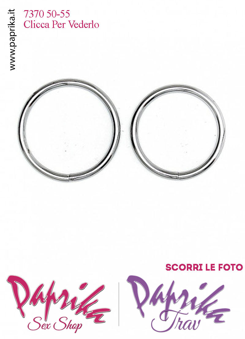 Due Anelli Metallo Ricambio Mutanda Strap-On Indossabile Ø 50-55 mm