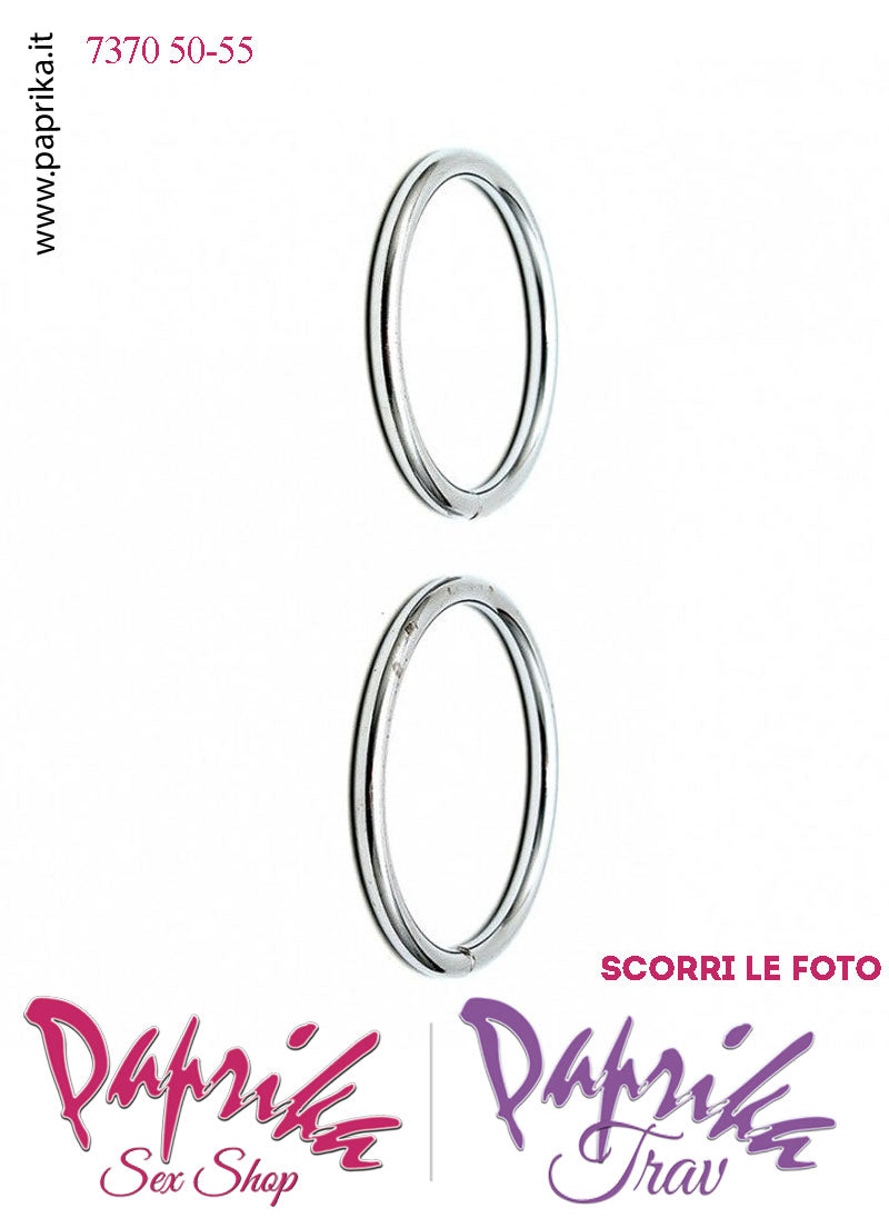 Due Anelli Metallo Ricambio Mutanda Strap-On Indossabile Ø 50-55 mm