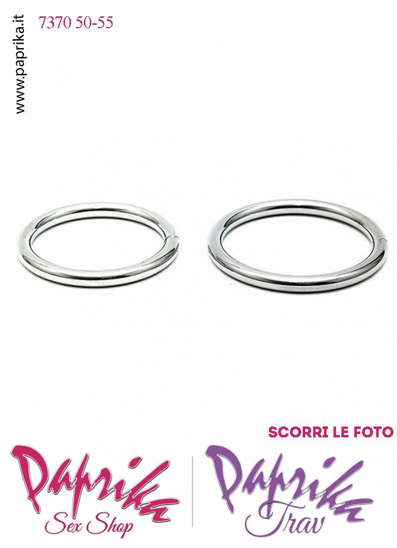 Due Anelli Metallo Ricambio Mutanda Strap-On Indossabile Ø 50-55 mm