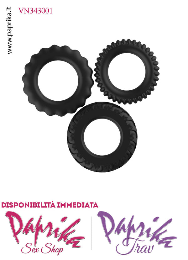 Tre Anelli Fallici Silicone Elasticizzati Ritardante e Mantenimento Erezione