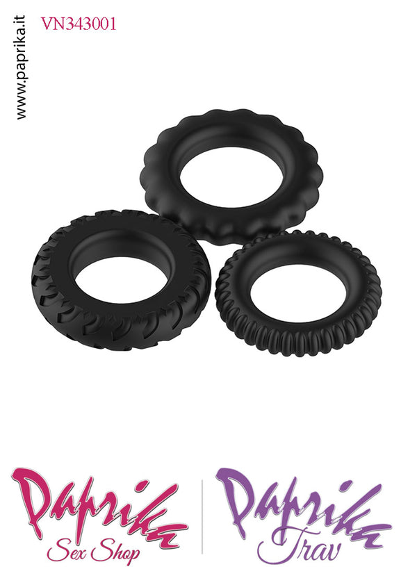 Tre Anelli Fallici Silicone Elasticizzati Ritardante e Mantenimento Erezione