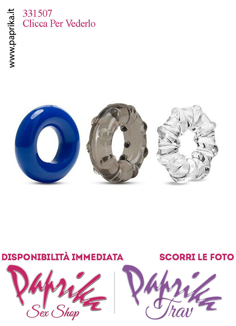 Tris Anelli Fallici Elasticizzati Ritardanti Mantenimento Erezione