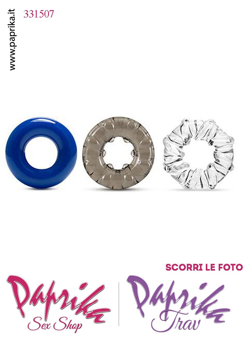Tris Anelli Fallici Elasticizzati Ritardanti Mantenimento Erezione