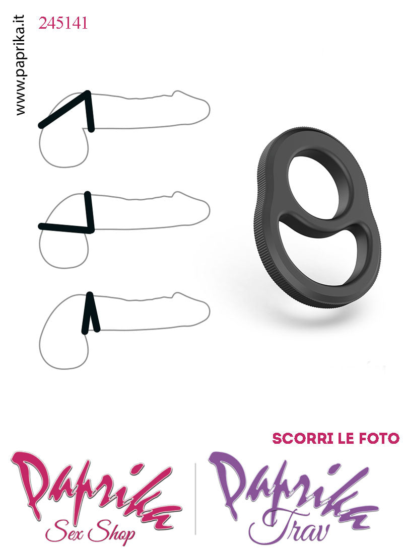 Anello Fallico Doppio Ritardante e Mantenimento Erezione Silicone Elasticizzato