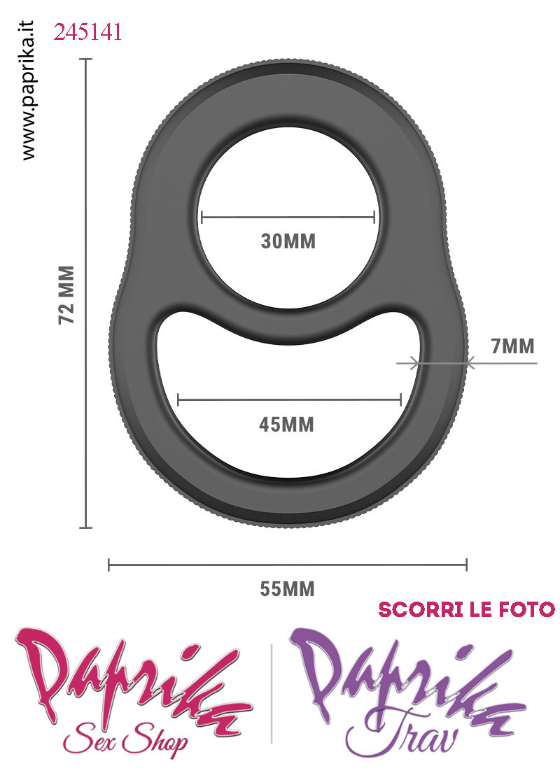 Anello Fallico Doppio Ritardante e Mantenimento Erezione Silicone Elasticizzato