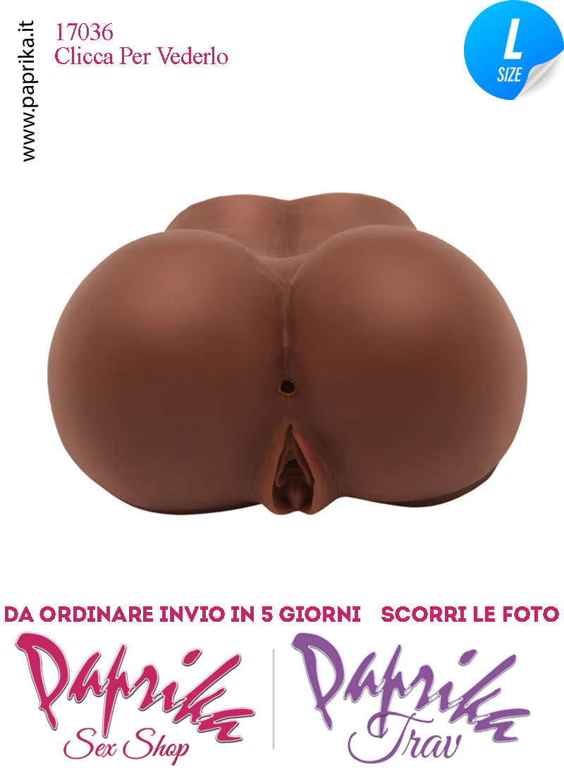 Vagina & Ano Masturbatore Pecorina Vibrante Realistica 18 cm Mulatta