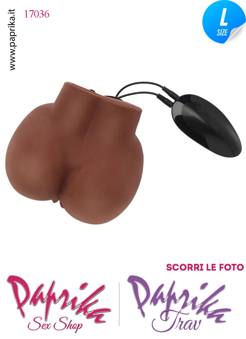 Vagina & Ano Masturbatore Pecorina Vibrante Realistica 18 cm Mulatta