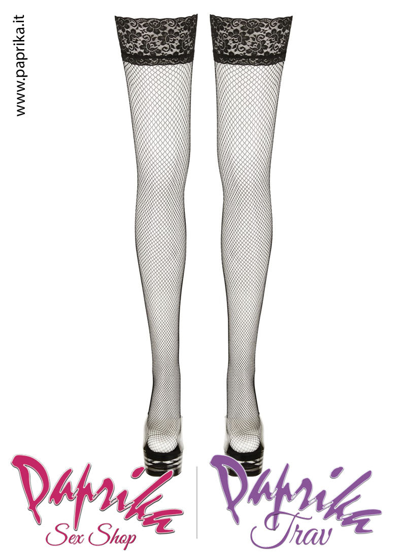 Autoreggenti Sexy Rete Piccola Balza Pizzo Alta 10 cm