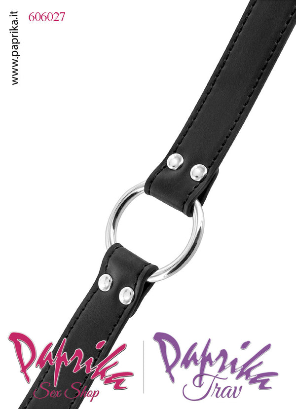 Gag Anello Ring Acciaio Bdsm Fetish Bocca Aperta Cinturino Pelle