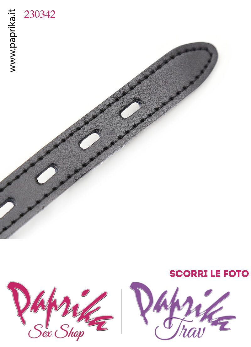 Ball Gag Nera Bocca Pallina Piena Silicone Ø 42 Cinturino EcoPelle Lucchetto Leggero