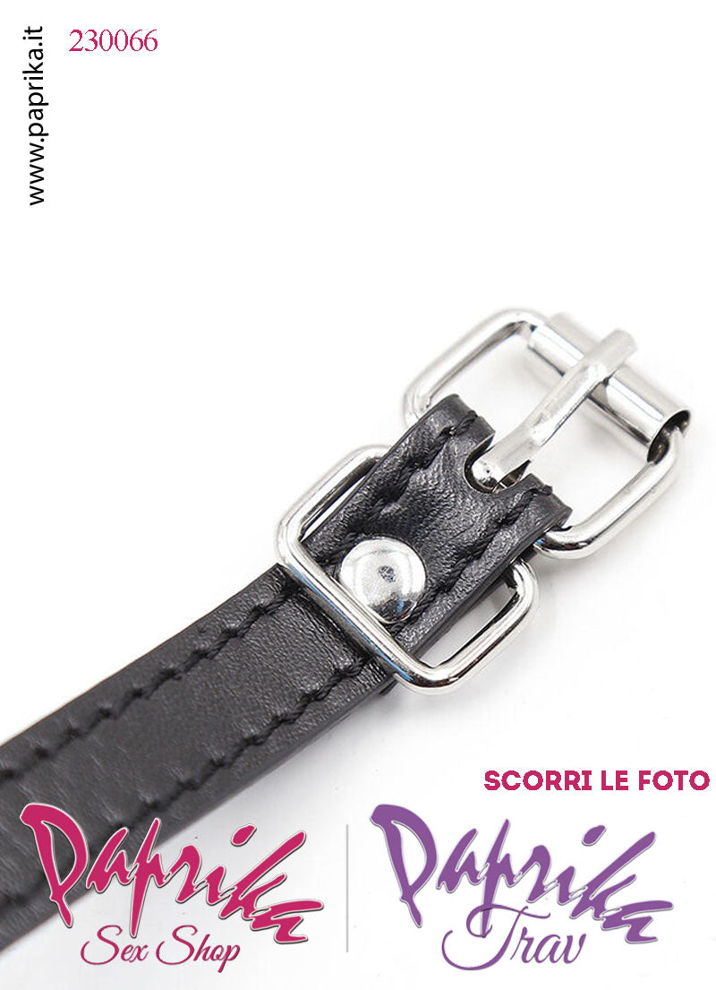 Ball Gag Nera Bocca Pallina Traforata Ø 45 Abs Rigido Cinturino EcoPelle Regolabile