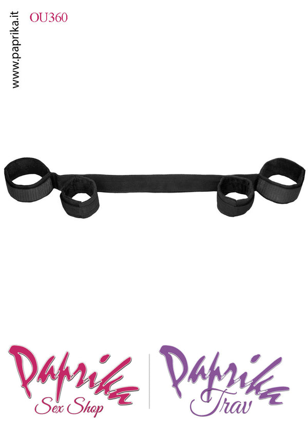 Barra Acciaio Bdsm Divaricatore Gambe 40 cm Unisex Tela Velcro Nero