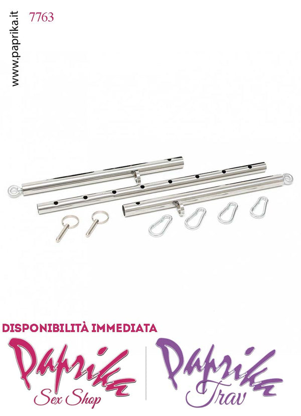 Barra Acciaio Bdsm Divaricatore Gambe Moschettoni Per Cavigliere Polsiere