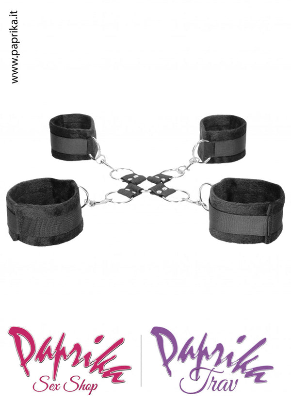 Restrittore Manette Cavigliere Imbottite Croce Anelli Staccabili