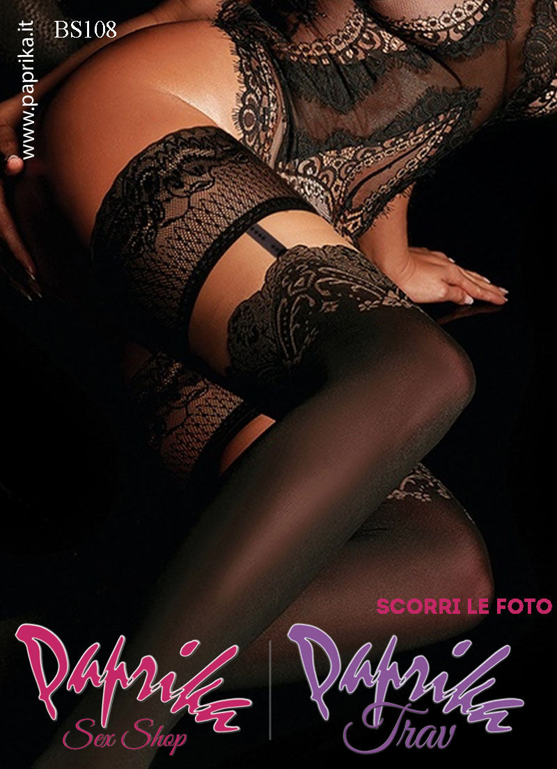 Autoreggenti Sexy Coprenti 60/20 Denari Ricami Sotto Balza Finto Reggicalze