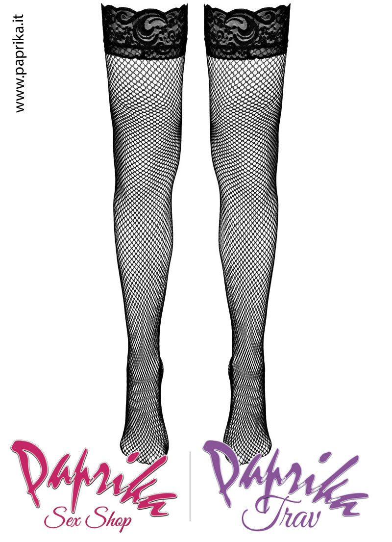 Autoreggenti Sexy Rete Piccola Balza Pizzo Alta 7 cm
