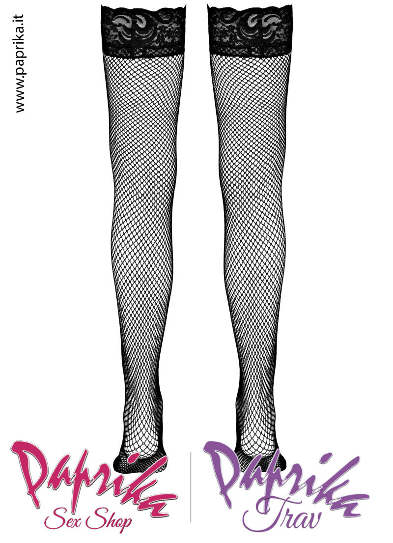 Autoreggenti Sexy Rete Piccola Balza Pizzo Alta 7 cm