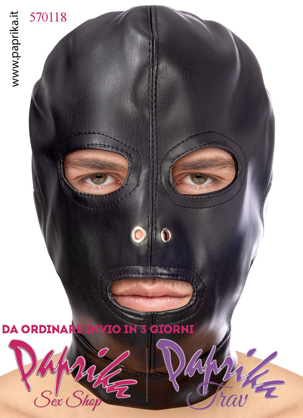 Cappuccio Bdsm Spandex Unisex Occhi Bocca Aperti Forellini Naso