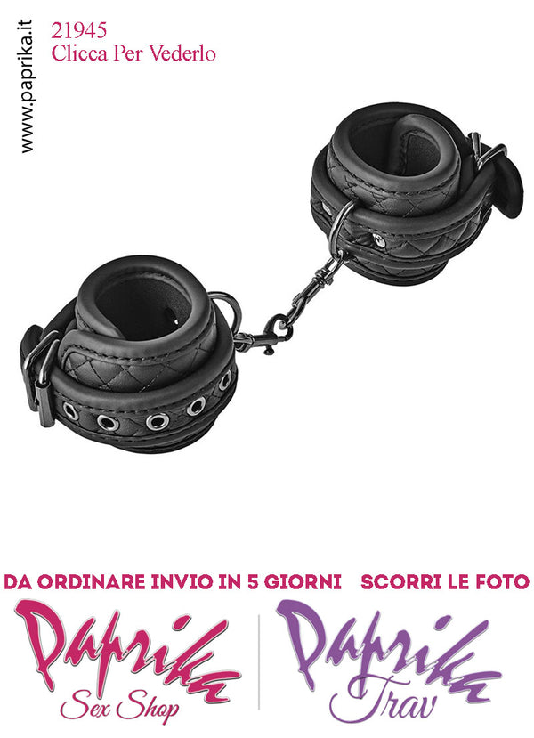 Manette Polsiere Alte Neoprene Pvc Lavorate Anelli 2 Moschettoni Catenella