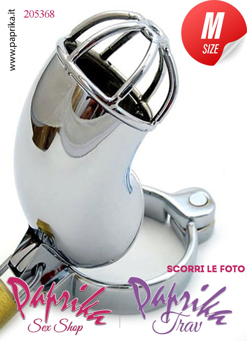 Cintura Di Castità Chastity Cage Gabbietta Maschile Acciaio Inox Punta Aperta