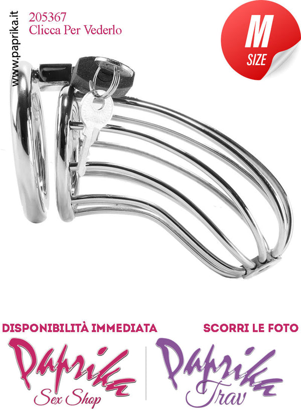 Cintura Di Castità Chastity Cage Gabbietta Maschile Acciaio Inox Lucchetto