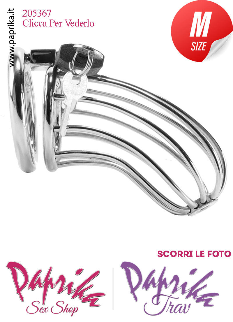 Cintura Di Castità Chastity Cage Gabbietta Maschile Acciaio Inox Lucchetto