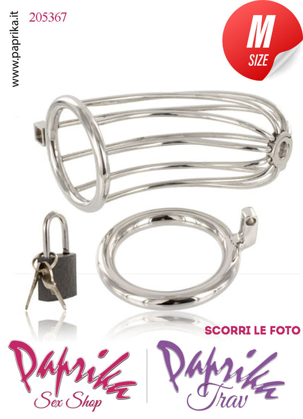 Cintura Di Castità Chastity Cage Gabbietta Maschile Acciaio Inox Lucchetto