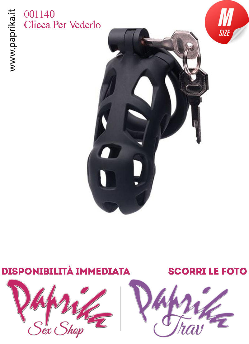 Cintura Di Castità Maschile Nera Large Chastity Cage Abs Aperture Grandi (Copia)