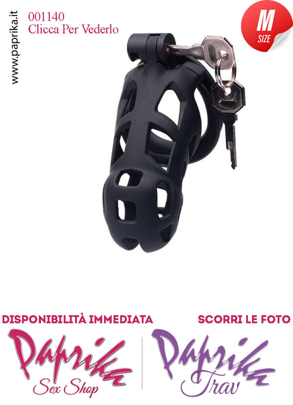 Cintura Di Castità Maschile Nera Large Chastity Cage Abs Aperture Grandi (Copia)