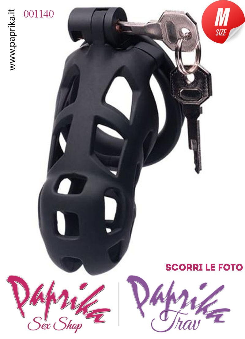 Cintura Di Castità Maschile Nera Large Chastity Cage Abs Aperture Grandi (Copia)