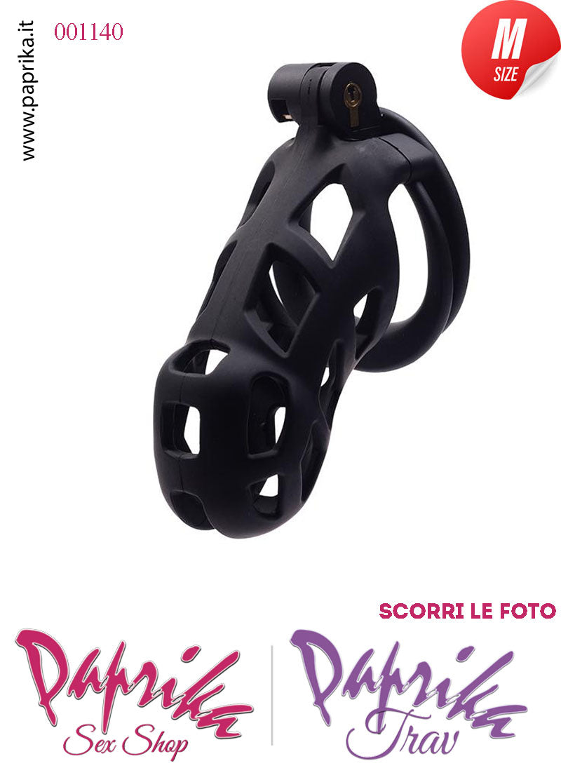 Cintura Di Castità Maschile Nera Large Chastity Cage Abs Aperture Grandi (Copia)