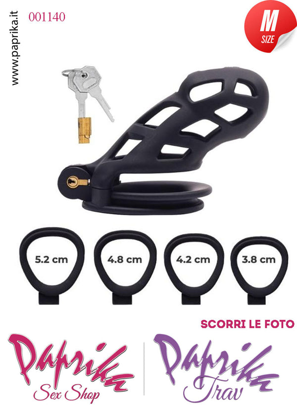 Cintura Di Castità Maschile Nera Large Chastity Cage Abs Aperture Grandi (Copia)