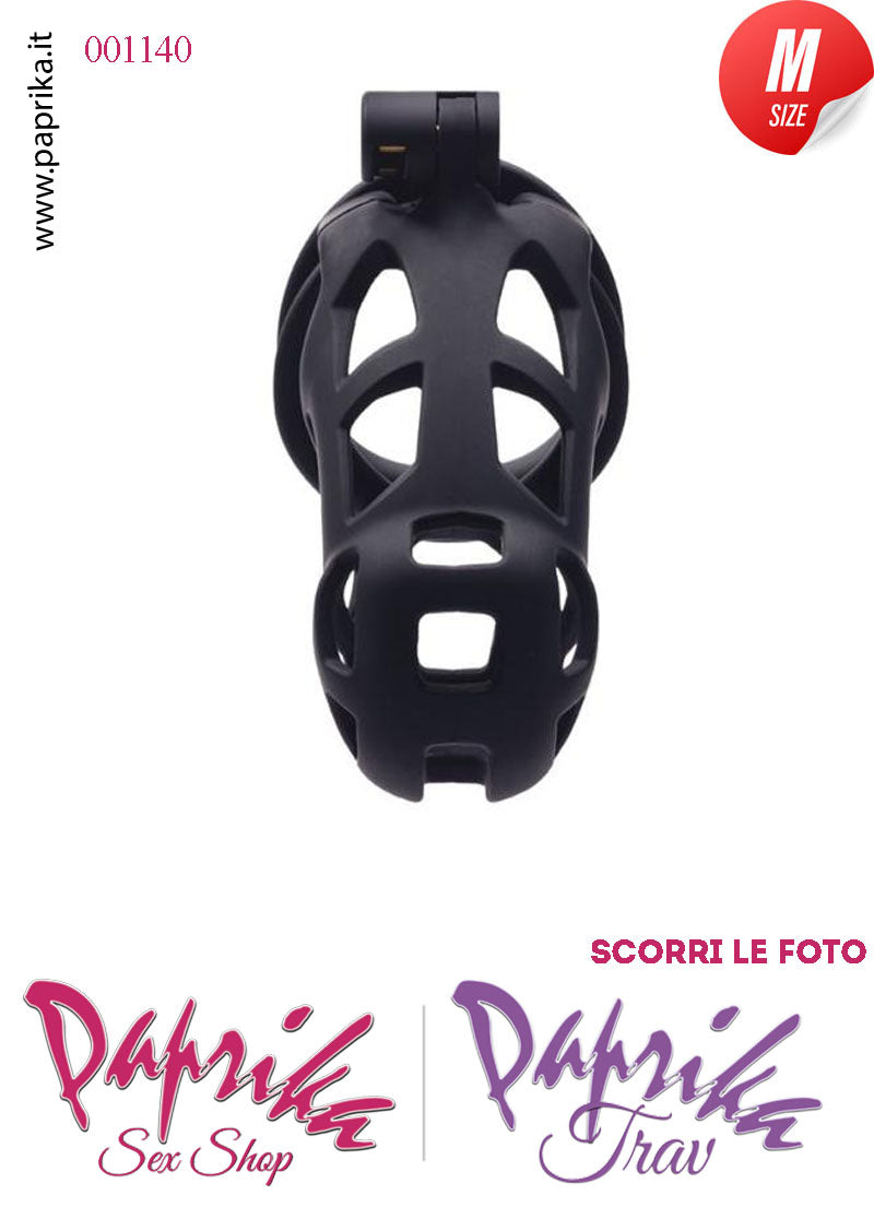 Cintura Di Castità Maschile Nera Large Chastity Cage Abs Aperture Grandi (Copia)
