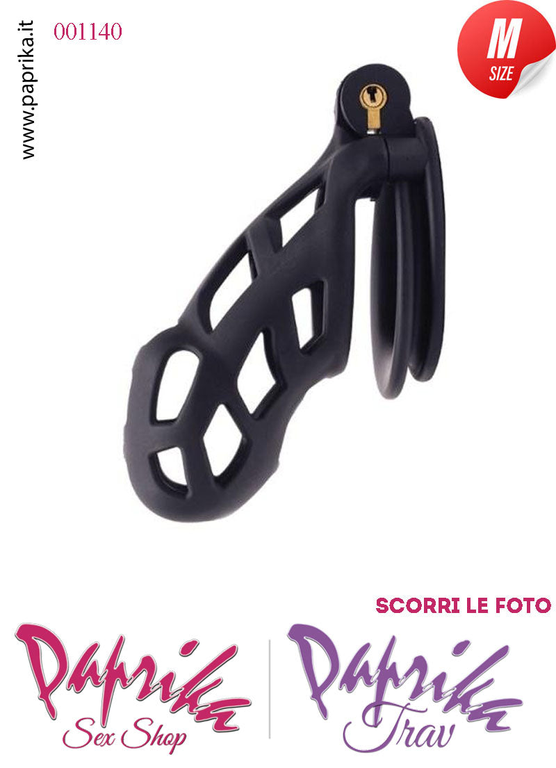 Cintura Di Castità Maschile Nera Large Chastity Cage Abs Aperture Grandi (Copia)