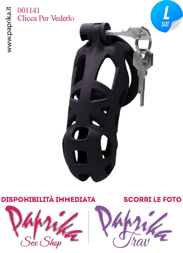 Cintura Di Castità Maschile Nera Large Chastity Cage Abs Aperture Grandi