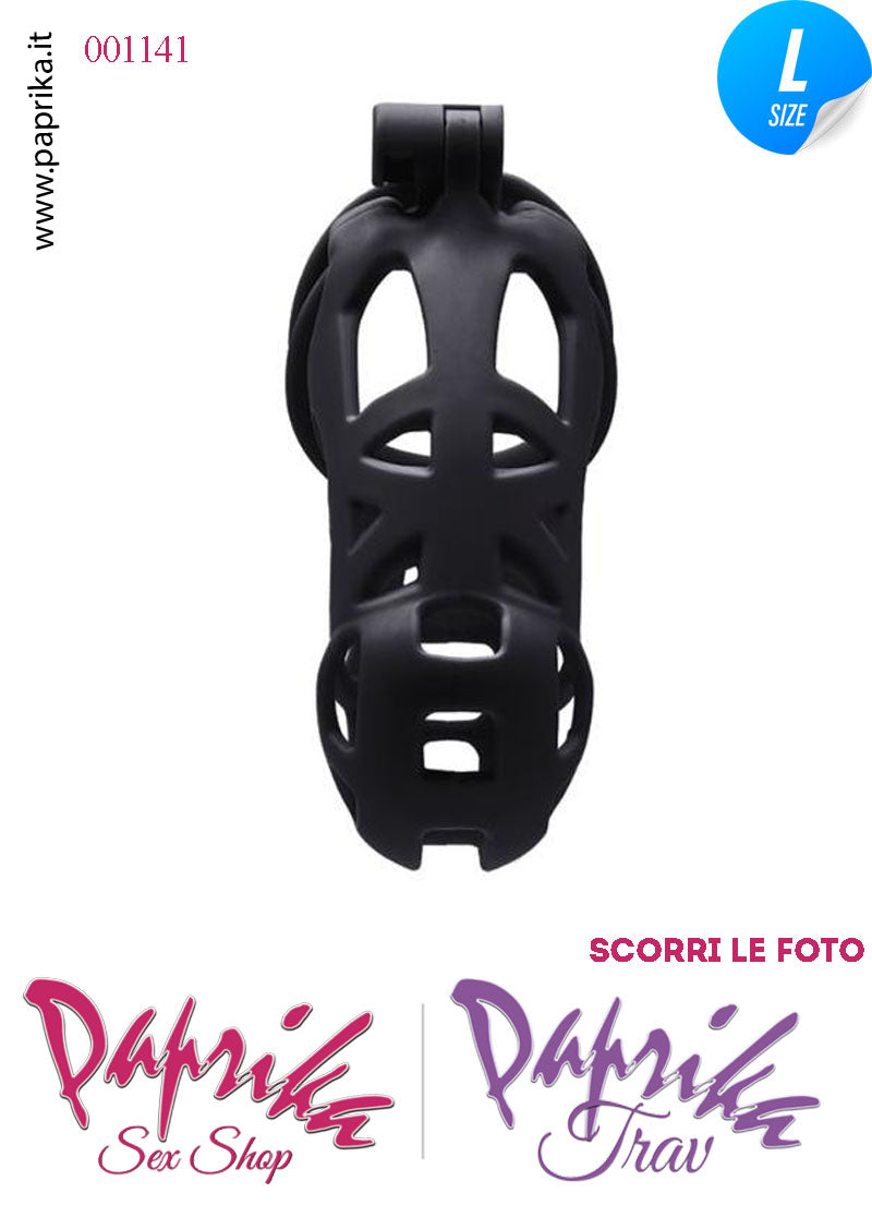 Cintura Di Castità Maschile Nera Large Chastity Cage Abs Aperture Grandi